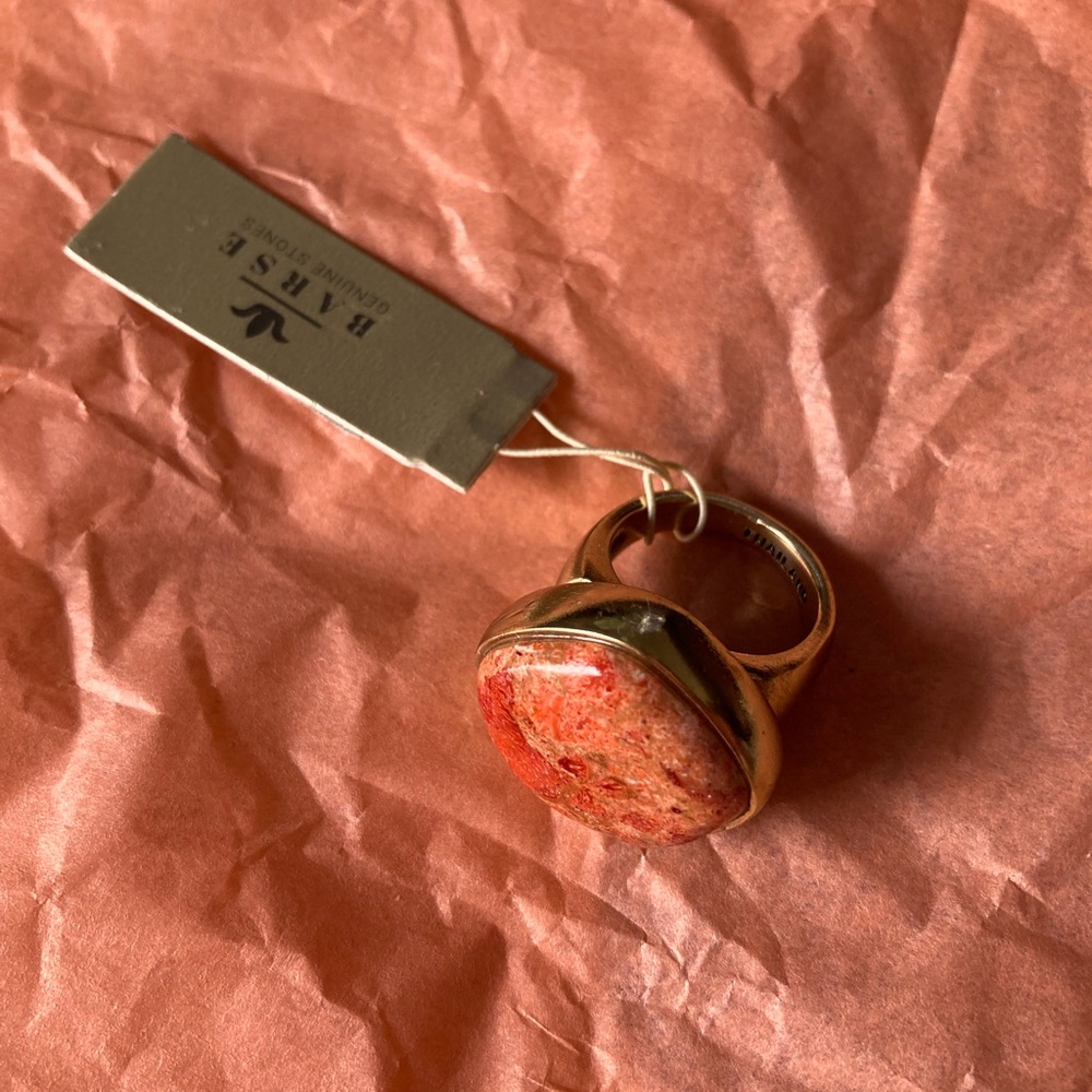 Barse Orange Sponge Ring, size 7